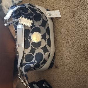 Coach Signature Stripe Hobo Bag